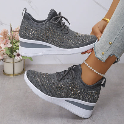 📢📢50% OFF !!!✨Rhinestones-Embellished Breathable Mesh Sneakers