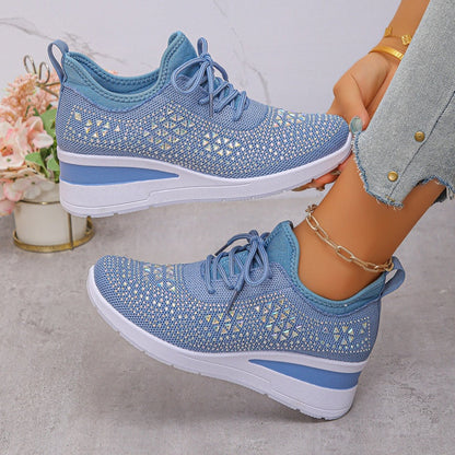 📢📢50% OFF !!!✨Rhinestones-Embellished Breathable Mesh Sneakers