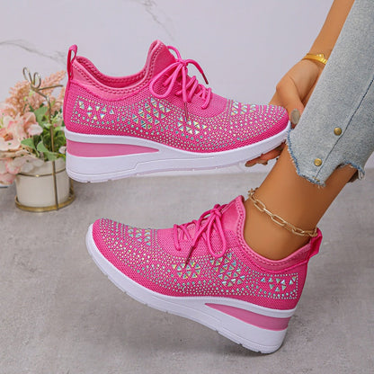 📢📢50% OFF !!!✨Rhinestones-Embellished Breathable Mesh Sneakers