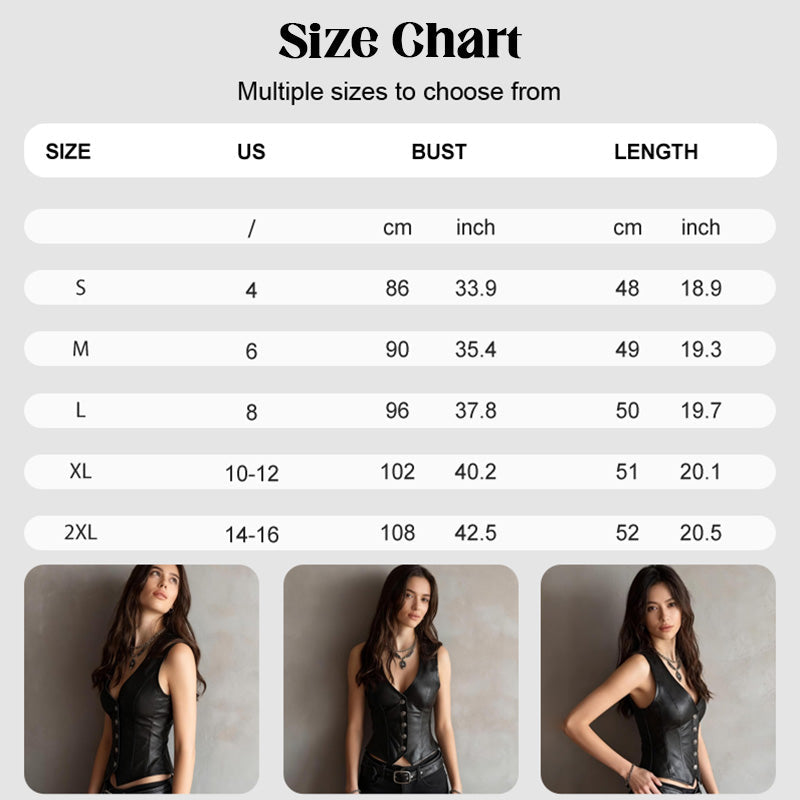 🥳2026 HOT SALE🥳💞50K+ SOLD!💥Women’s PU Leather V-Neck Button-Front Vest