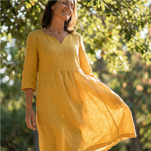 ✨💖 V-Neck & 3/4 Sleeve Casual Dress with Pockets – Effortless Style & Comfort for Every Day 👗