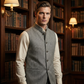 🔥Limited-time offer-Men's Herringbone Waistcoat with Stand Collar