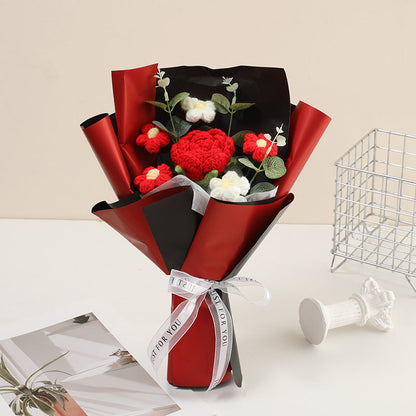 🌷 50% OFF NOW! 💕 Handmade Delicate Crochet Flower Bouquet – Mother's Day Special – Lifelike Design, Durable & Perfect Gift for Mom 🎁