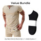 Summer Casual Zip-Neck Shirt & Shorts Set