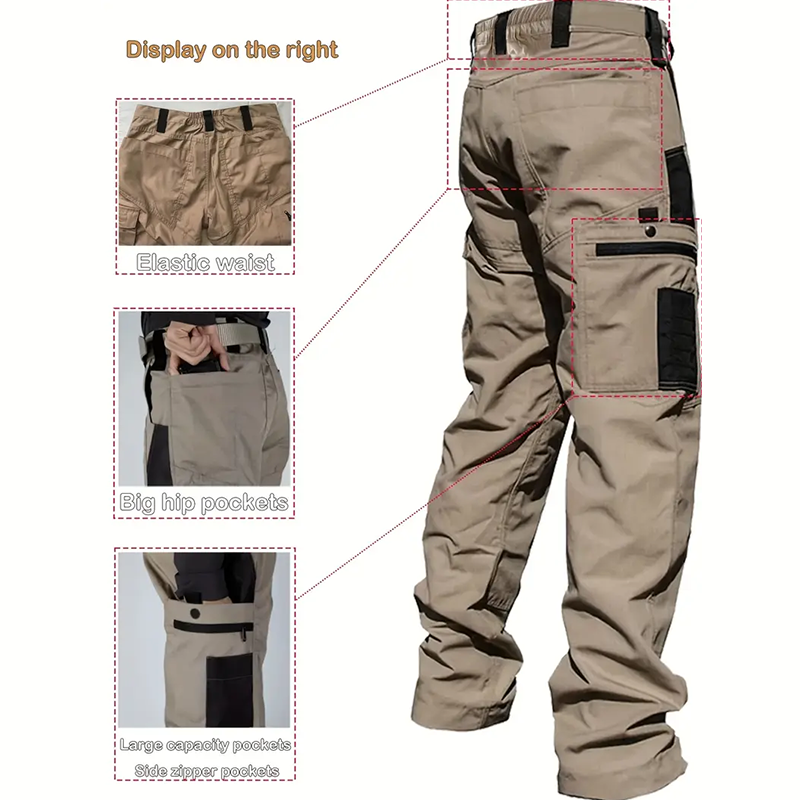 🔥🏆Pro-Favorite Men's Tactical Cargo Pants with Multiple Pockets – Polyester – Breathable 🎯
