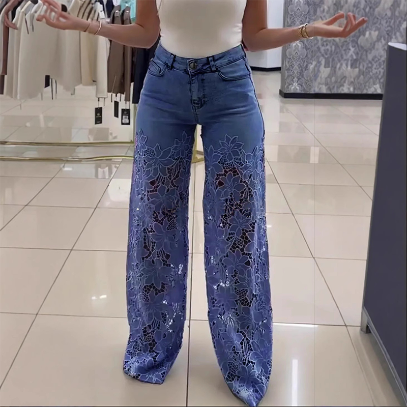 📢📢Big Sale Now On!⏰Fashion Lace Patchwork Denim Jeans