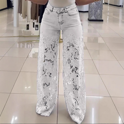 📢📢Big Sale Now On!⏰Fashion Lace Patchwork Denim Jeans