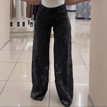 📢📢Big Sale Now On!⏰Fashion Lace Patchwork Denim Jeans