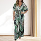 Women's Spring Print Wide Leg Elastic Waist Jumpsuit