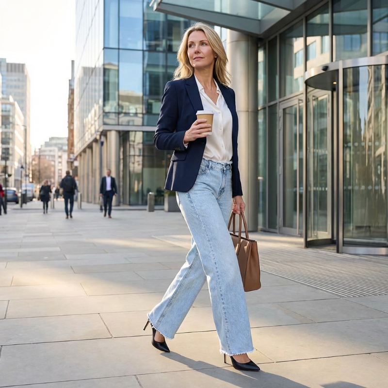 High-Waist Wide-Leg Jeans with Frayed Hem