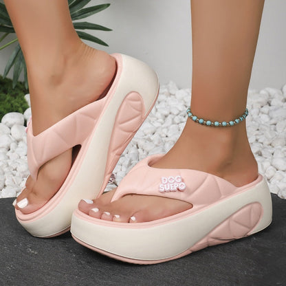 🌸 Women’s Summer Color-Block Soft Platform Flip Flops – Comfortable, Stylish & Perfect for Sunny Days ☀️👡