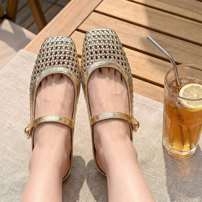 📢📢50% OFF !!!⏰Women's Woven Square-Toe Mary Jane Mules
