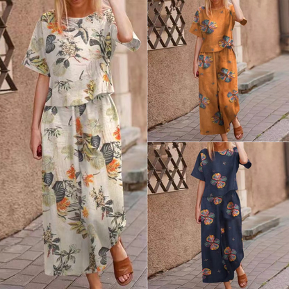 🔥Limited-time offer--Women's Loose Print Top ＆ Pants 2-Piece Set✨