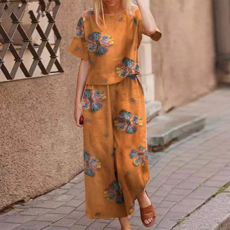 🔥Limited-time offer--Women's Loose Print Top ＆ Pants 2-Piece Set✨