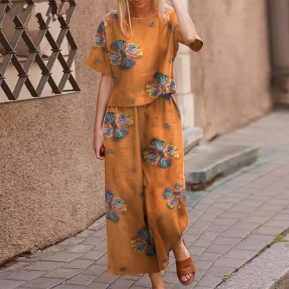 🔥Limited-time offer--Women's Loose Print Top ＆ Pants 2-Piece Set✨