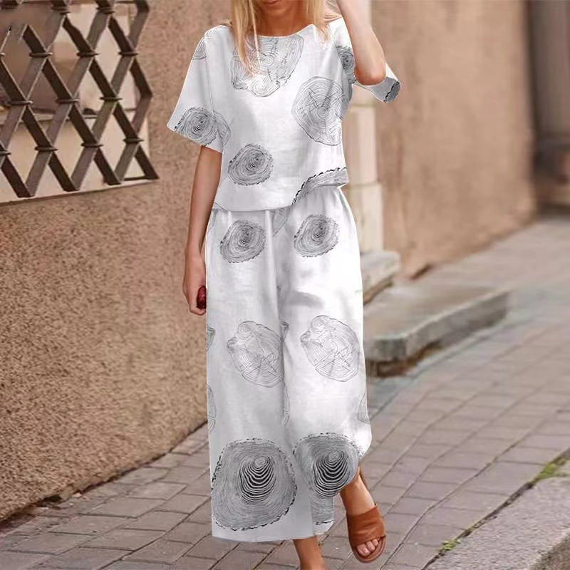 🔥Limited-time offer--Women's Loose Print Top ＆ Pants 2-Piece Set✨
