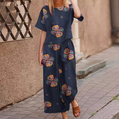 🔥Limited-time offer--Women's Loose Print Top ＆ Pants 2-Piece Set✨