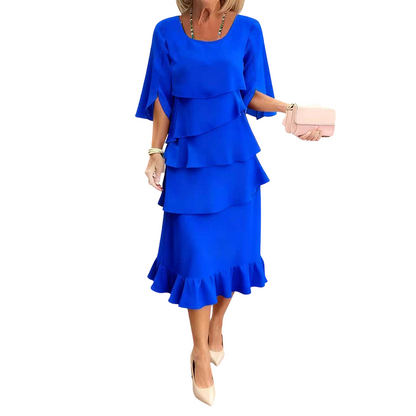 💃 Elegant Tiered Ruffle Sleeve Dress – Effortless Charm & Flattering Style ✨👗