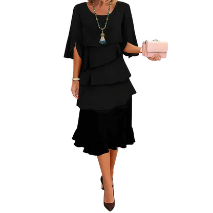 💃 Elegant Tiered Ruffle Sleeve Dress – Effortless Charm & Flattering Style ✨👗