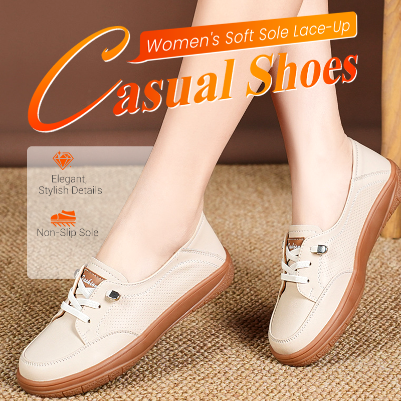 Women's Soft Sole Lace-Up Casual Shoes