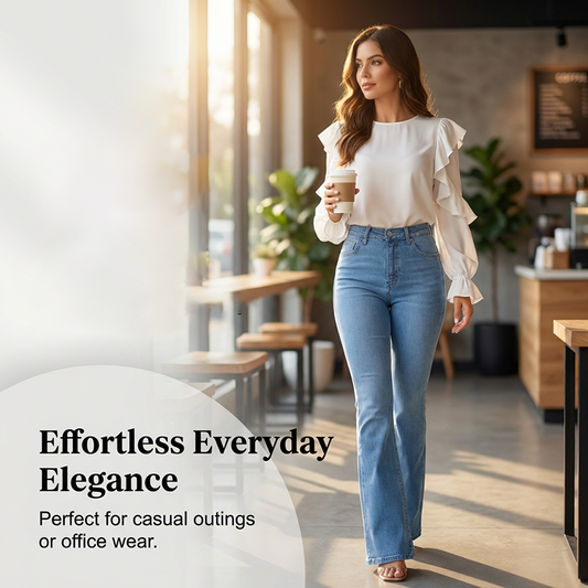 💎 50% OFF! 💎 Women's High-Waist Stretch Flare Jeans – Peach Lift, 4-Way Stretch & Leg-Lengthening Silhouette