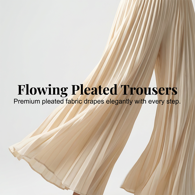 Hot Sale Deals-Elegant V-Neck Pleated Wide-Leg Jumpsuit