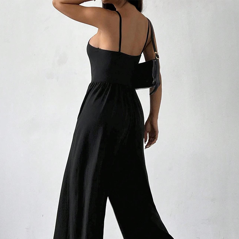 🌸 Spaghetti Strap Wide-Leg Jumpsuit with Pockets – Effortlessly Chic & Comfortable in One Step ✨💖