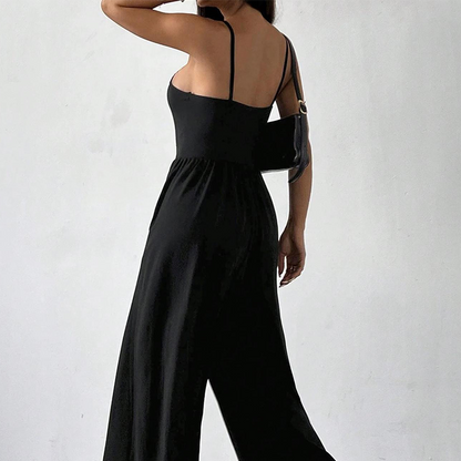 🌸 Spaghetti Strap Wide-Leg Jumpsuit with Pockets – Effortlessly Chic & Comfortable in One Step ✨💖