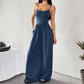 🌸 Spaghetti Strap Wide-Leg Jumpsuit with Pockets – Effortlessly Chic & Comfortable in One Step ✨💖
