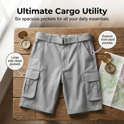 Men's Quick-Dry Cargo Shorts with Belt