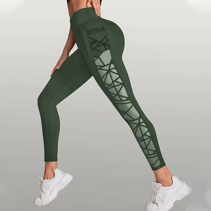 🧘New arrival 50% OFF!💕 Women's Mesh High Waist Yoga Pants – Tummy Control, Side Pocket & Butt-Lifting 🍑