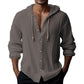 Men's Casual Solid Color Long Sleeve Hooded Top