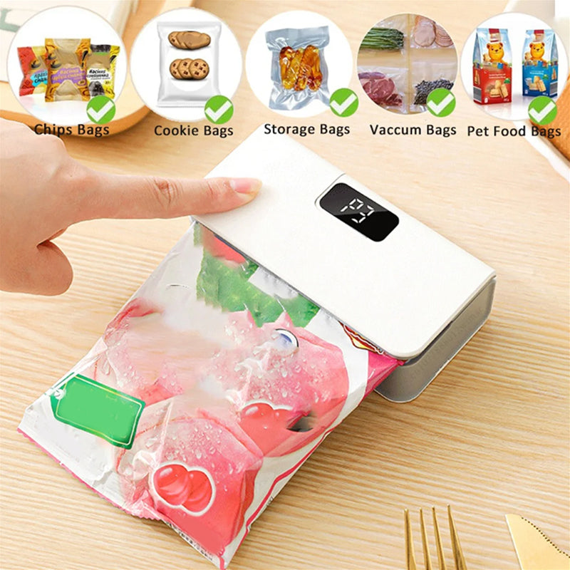 🔋 50% OFF NOW! 🔥 Rechargeable 2-in-1 Mini Bag Sealer with Cutter – USB-C, 6-Level Heat & Magnetic Design ✨