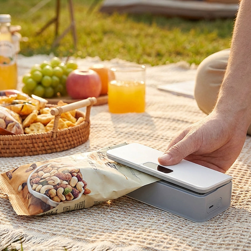 🔋 50% OFF NOW! 🔥 Rechargeable 2-in-1 Mini Bag Sealer with Cutter – USB-C, 6-Level Heat & Magnetic Design ✨