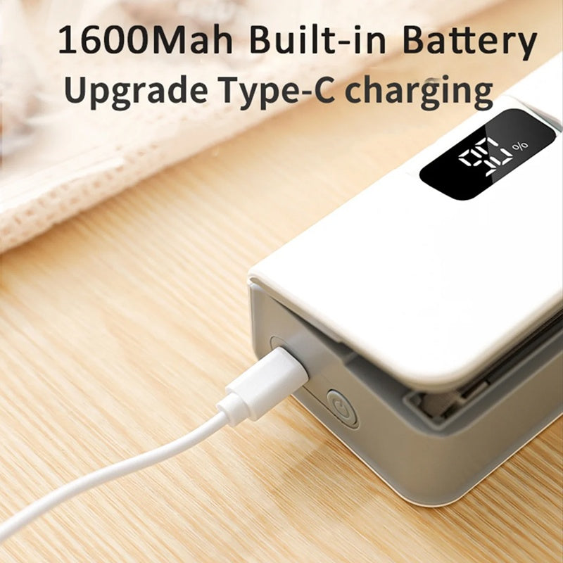 🔋 50% OFF NOW! 🔥 Rechargeable 2-in-1 Mini Bag Sealer with Cutter – USB-C, 6-Level Heat & Magnetic Design ✨
