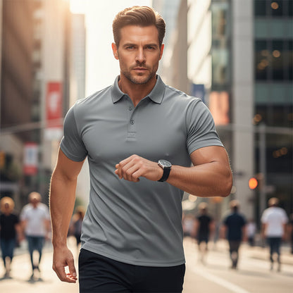 📢📢BIG SALE !!⏰50 % OFF !!Men's Quick-Dry Short-Sleeve Lapel T-Shirt