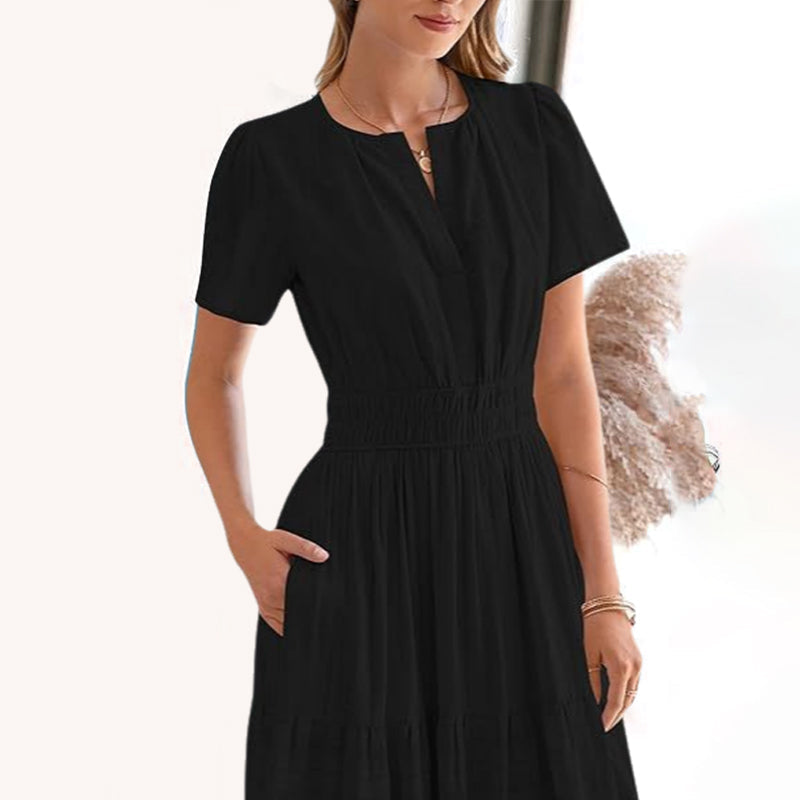 Women's Boho Chic Smocked Waist Maxi Dress
