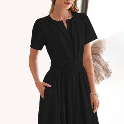Women's Boho Chic Smocked Waist Maxi Dress