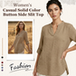 🔥 Hot Sale  🔥Casual Solid Color Button Side Slit Top