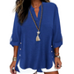 🔥 Hot Sale  🔥Casual Solid Color Button Side Slit Top