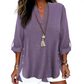 🔥 Hot Sale  🔥Casual Solid Color Button Side Slit Top