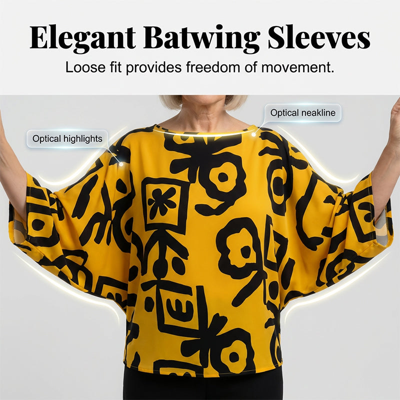 Women's Retro Graphic Print Top & Wide-Leg Pants Set