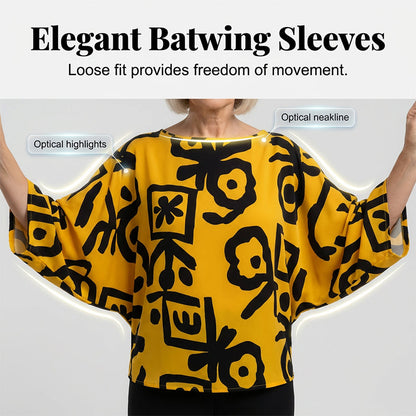 Women's Retro Graphic Print Top & Wide-Leg Pants Set