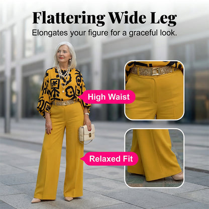 Women's Retro Graphic Print Top & Wide-Leg Pants Set