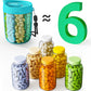 Pill Dispenser Bottle with 6 Compartments