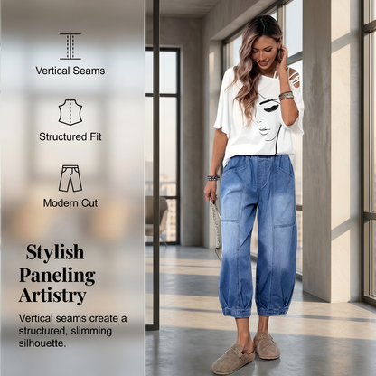 🔥Limited-time offer-Women’s Elastic Waist Loose Fit Cropped Jeans