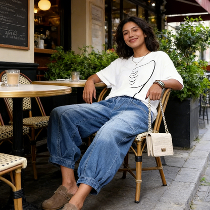 🔥Limited-time offer-Women’s Elastic Waist Loose Fit Cropped Jeans