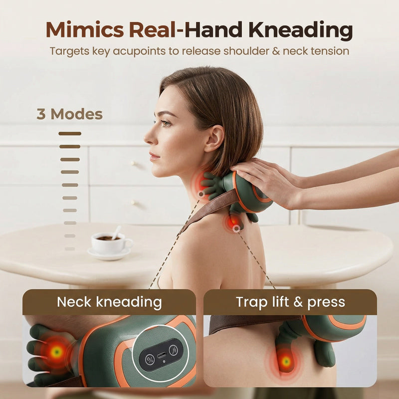 4D Wearable Neck and Shoulder Massager with Heat🔥 Enjoy a massage, burn fat, and relieve neck pain and tension ✨