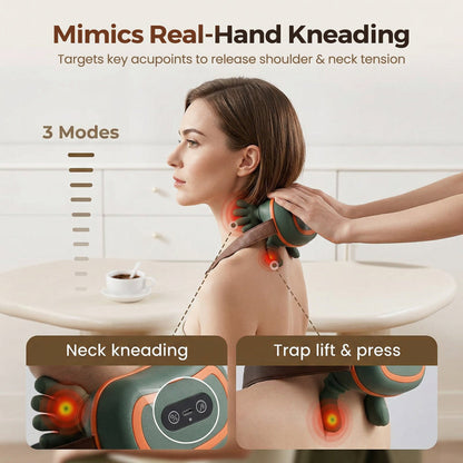 4D Wearable Neck and Shoulder Massager with Heat🔥 Enjoy a massage, burn fat, and relieve neck pain and tension ✨
