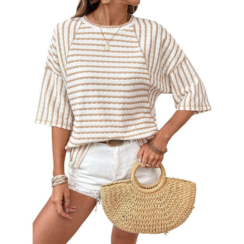 👕HOT SALE 49% OFF✨Women's Striped Relaxed Fit T-Shirt